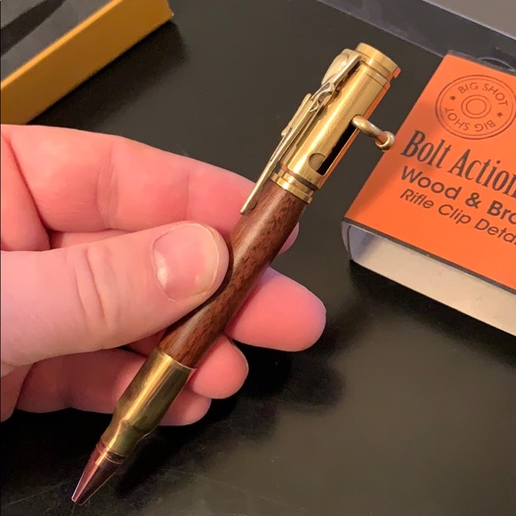 Big Shot Bolt Action Pen ( wood & brass) Rifle - Picture 5 of 5